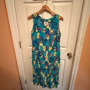 XID Xtreme Island Design 90s Hawaiian Floral Sleeveless Dress